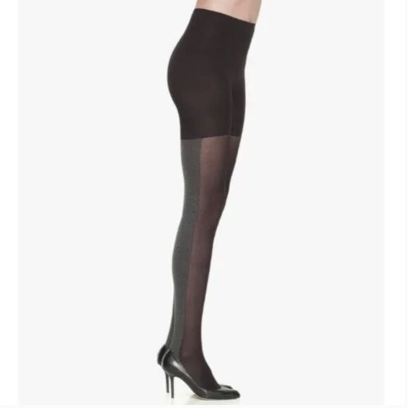 Spanx Tight End Tights Heathered Contrast Black Gray Shapewear Two Tone D NWT - Picture 1 of 10